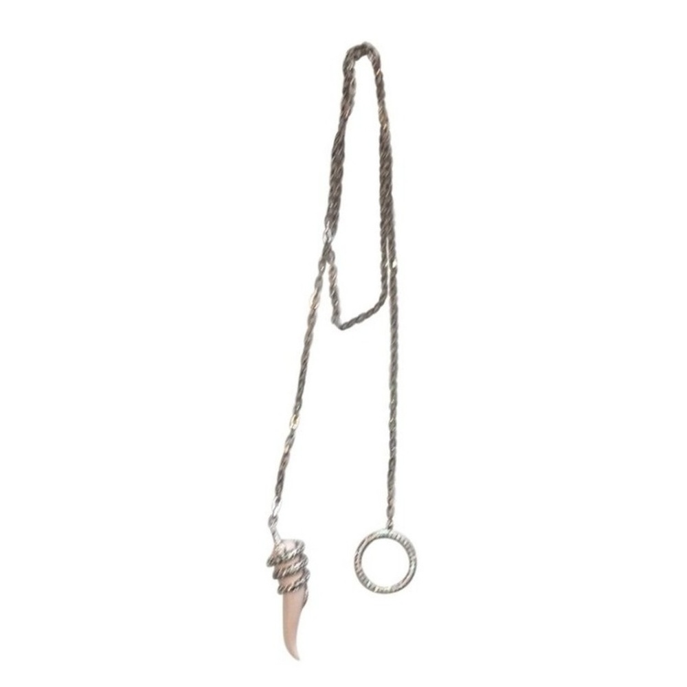 Valentino Nude Colored Horn w/Silver Crystal Embellishments